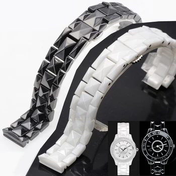 Висококачествен Керамичен Каишка За Часовник Dior VIII Series Каишка За Часовник в Черно-Бяла Куполна Вид на Устата Дугообразный Вид на Устата 17 мм, 15 мм