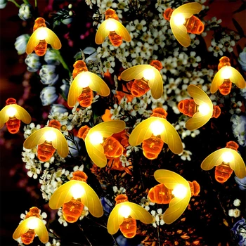 Водоустойчив Открит Сладък Мед Пчелите LED Гирлянди Фея Светлини, USB/Батерия Хранене Коледна Гирлянда Светлини за Градината Оградата на Двора