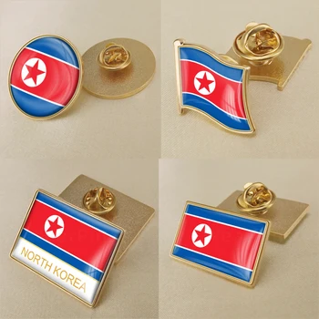 Герб Северна Корея Карта корейците Флаг Национална емблема на Националната брошка във формата на цвете Икони игла на ревера