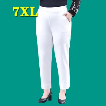 Големи Размери на Дъното Дамски Дрехи Есенни Панталони Черни Панталони Оверсайз 5XL 7XL Градинска Облекло Панталони Нова Мода Безплатна Доставка
