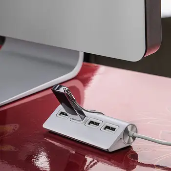 горещ USB хъб, 4-портов алуминиев USB hub PREMIUM с 11-инчов экранированным кабел за iMac, MacBook, КОМПЮТРИ и лаптопи