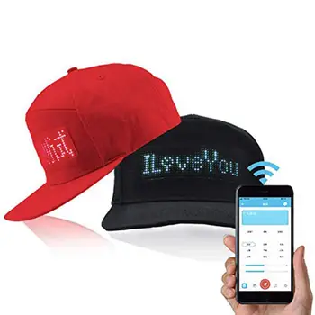 Горещи Продажба Светещи Led Дисплей Многоезичен Безжичен Bluetooth-съвместими бейзболна шапка за Партита Солнцезащитная Шапка