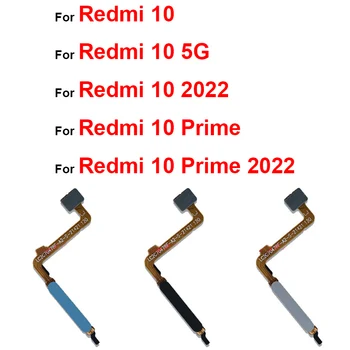 Гъвкав Кабел Сензор за Пръстови Отпечатъци За Xiaomi Redmi 10 10 Prime 2022 5G Бутонът за Захранване с пръстов Отпечатък Начало Клавиш Тъчпад Гъвкава Лента резервни Части