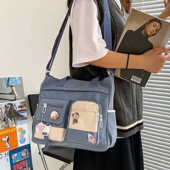 Дамски чанта от Корейска Дамска Чанта-Месинджър Голям Капацитет Студентски Чанти За Рамо Универсална Чанта През Рамо Чантата на Пощальона Ученически Чанти