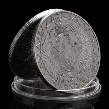 Дванадесет Съзвездия На Зодиака Скорпион Сребърно Покритие Монета Басо-Релеф Са Подбрани Подарък Монета Възпоменателна Монета