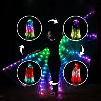 Дистанционно Управлявани RGB LED Крилата на Феите Сценичното Танцово Светлинно Шоу, Подпори, Аксесоари за Танц на Корема ISIS Led Крила