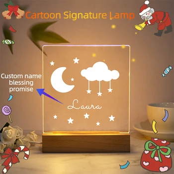 Доставка Персонализирани лека нощ USB Индивидуално Името на 3D Лампа Коледна Украса Спалня Играчки За Деца, Подарък