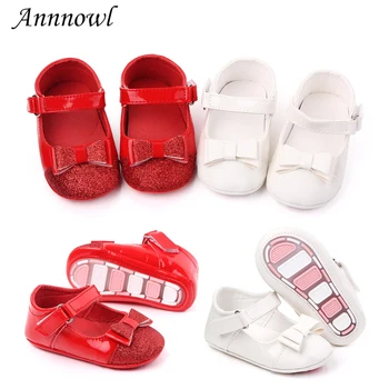 Ежедневни обувки за новородените Момичета, Мокасини Принцеса на равна подметка с красиви пайети и лък, Маратонки за деца на 1 година, Обучение на ходене