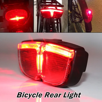 Електрически Велосипед, Led Червена Задна Светлина в Задния Багажник, Броня Задна Светлина За Мотор Акумулаторна Батерия Колоездене Аксесоар Скутер Лампа