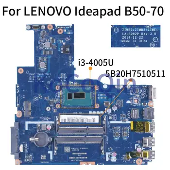 За LENOVO Ideapad В50-70 I3-4005U дънна Платка на лаптоп 5B20H7510511 ZIWB2/ZIWB3/ZIWE1 LA-B092P SR1EK DDR3 дънна Платка на лаптоп