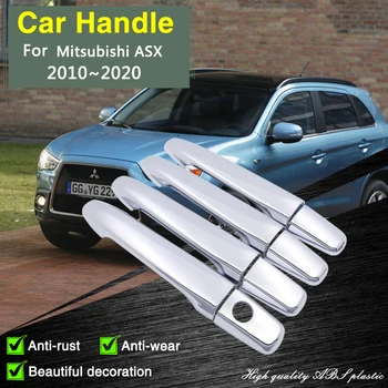 за Mitsubishi ASX RVR Outlander Sport 2010 ~ 2020 Хромирана Врата копчето на Кутията Кола Украса Аксесоари Защитно Фолио Етикети