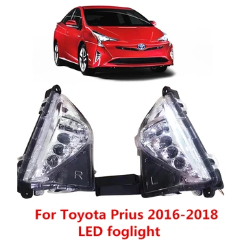 За Prius 2016 2017 2018 1 комплект Автомобилни Led фарове за мъгла, Фарове Предна Броня DRL Дневни Ходова Светлина С Жълт Повратна Светлина Противотуманная на Прожекторите