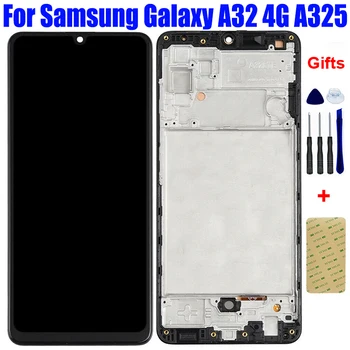 За Samsung Galaxy A32 4G A325 A325F 2021 LCD Дисплей Панела на Дисплея Матрицата Pantalla Модул Сензорен Екран Дигитайзер, Сензор В Събирането на Рамката