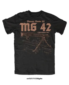 Забавна тениска с анатомичен принтом на вермахта MG42. Лятна Памучен Мъжка Тениска С Кръгло Деколте и Къс Ръкав, Новата S-3XL