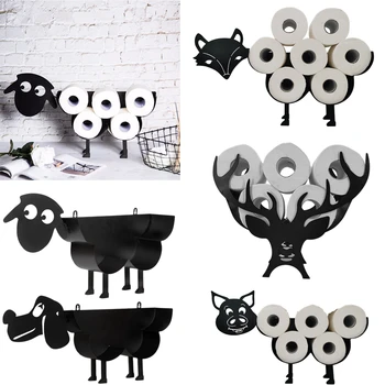 Забавни Метални Железни Декоративни Стелажи За Тоалетна Хартия Във Формата На Животни, Свободно Стоящи Рафтове За Съхранение На Ролка Хартия За Баня, Аксесоари