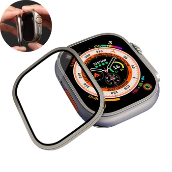 Закалено Стъкло калъф за Apple watch ultra 49 мм Протектор на Екрана Броня титан метален корпус за iwatch series 8 ultra