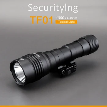 Защитен 1000ЛМ Тактически фенер TF01 SST40 LED с дистанционно управление, превключвател за налягане и 3 режими с програмиране на Quick Release