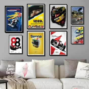 Идеален Плакат JL И Щампи за Горещ Аертон Сена F1 Формула световен Шампион Стенни Художествена Живопис Модерен Начало Декор стикери за стена