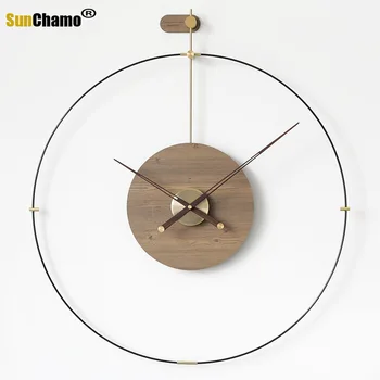 ИСПАНИЯ е в Скандинавските 3D Стенен Часовник с Модерен Дизайн Дървени, Метални Безшумни Часовници, Луксозни Часовници Креативна Хол Изкуство, Начало Декор Sunchamo