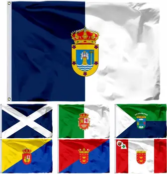 Испания Флаг Канарските острови Фуертевентура и Гран Канария 3X5 ФУТА Омир Тенерифе 90X150 см Es La Palma с банер CoA