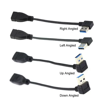 Кабел 90 градуса USB 3.0 Type-A за свързване към USB 3.0 Type-A Женски удлинительный кабел 20 см 5 Gbit/s