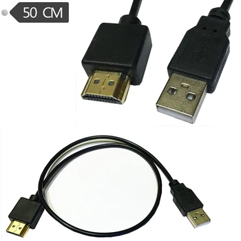 Кабел-конвертор, съвместим с USB и HDMI, дължина от 0,5 м, кабел конвертор Qaoquda 1,5 метра, конектор за USB 2.0, съвместим с кабел за зарядно устройство, съвместим с HDMI