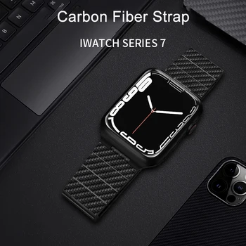 Каишка за часовник от въглеродни влакна за Apple Watch Band 44 мм 42 мм 40 мм, 38 мм и 45 мм Гривна Каишка за iwatch 7 6 SE 5 4 3 2 Серия Аксесоари