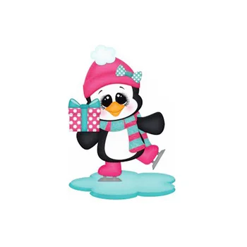 Коледен Пингвин, Изсечен От Метал, За Scrapbooking, Рязане на Нови Картички, Изработване на Нови Печати За 2019 година