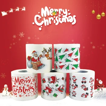 Коледно Руло Тоалетна Хартия С Нестандартен Дядо Коледа Дърво Кърпа За Баня Салфетка Забавен Рожден Ден, Коледни Подаръци За Партита
