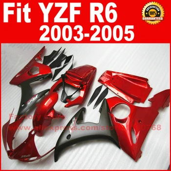 Конфигуриране на мотоциклет ABS кожух, комплект за 2003 2004 2005 YAMAHA YZFR6 червен черен YZF R6 03 04 05 комплекти обтекателей резервни части за ремонт на каросерията