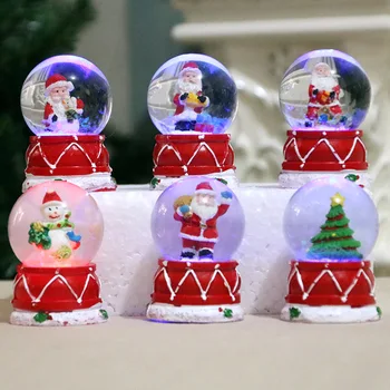 Кристална топка на Дядо Коледа 2022, Коледен Подарък, Led Светлинен Стъклена Топка От Смола, Коледна парти, Детски Подарък Стъклена Топка
