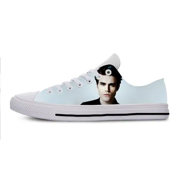 Лидер в продажбите, Модни летни маратонки с високо качество, удобни Ежедневни обувки, мъжки и Дамски обувки The Vampire Diaries Paul Wesley, обувки с висок берцем