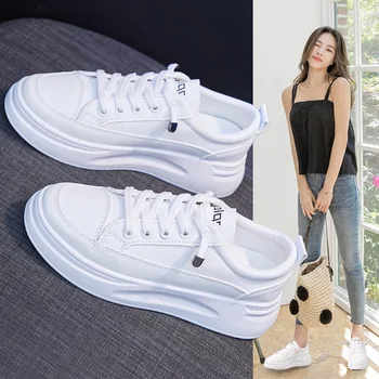 Малки бели обувки; дамски Дизайнерски обувки с гумена подметка, от изкуствена кожа; Дишаща които нарастване на обувки за маффинов; Универсална Модерни обувки за почивка; Плетени обувки дантела