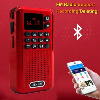 Мини FM радио Bluetooth Високоговорител Стерео Музикален Плейър с led Дисплей Поддръжка на Запис на Един ключ Премахване на TF карти за Възпроизвеждане на слушалки
