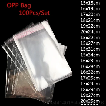 Многоразмерный прозрачен самоклеящийся запечатани пластмасови опаковъчни пакет, отново закрываемый найлонова торбичка OPP за съхранение на пресни продукти, подарък пакет