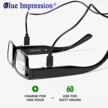 Многофункционално USB Зареждане Led светлина Очила За Четене, За Мъже, За Жени HD Нощно Виждане Зареждане на Пресбиопия очила за възрастните хора