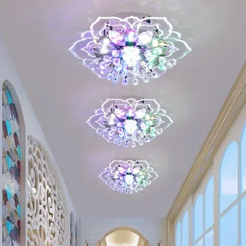Модерен кристална тавана лампа полилей коридор дневен тракт спалня кухня и тераса осветление дневна цветна 9 Watt LED