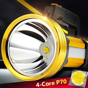 Мощен Led Фенерче XHP70 Прожектори Преносим Прожектор USB Акумулаторна Лампа на Далечни разстояния Водоустойчив За нощуване На Открито