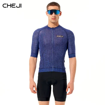 Мъжки тениски за колоезденето CHEJI с къси ръкави от быстросохнущей висококачествена тъкан yykk с цип