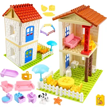 Направи си САМ Аксесоари Тухли Къща На Дърво Базова Плоча Прозореца на Къщата на мека Мебел Големи Частици Голям е Размерът на градивните елементи на Рожден Ден на Детски Играчки