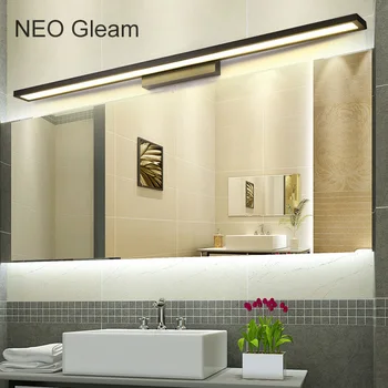 НЕО Gleam Бял/Черен Модерна баня/тоалетна led предните огледално-рефлексни тела за баня Алуминиеви огледално-рефлексни тела 0,4-1 м 8-24 W 85-265 В