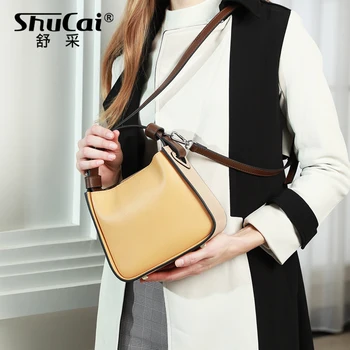 Нишевый дизайн 2022, новата модерна кожена чанта чанта, дамска чанта-тоут на рамото, чанта-месинджър