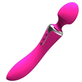 Нов Дизайн, 1 + 1 вибратор с двойна глава, женски водоустойчив медицински силиконов масажор, USB Зареждане, секс играчки за жени