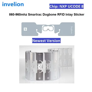 Новата Версия на Свеж Състав Пасивен ЕПК Gen2 Оригинален Dogbone Smartrac UHF RFID етикети Impinj Monza RFID Хронометражный Чип Залепваща Стикер