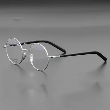 Нови Мъжки Рамки За Очила, Ретро Кръг на Компютърни Очила За Мъже И Жени, Японски Титанов оптични Очила ръчно изработени По лекарско Предписание Gafas