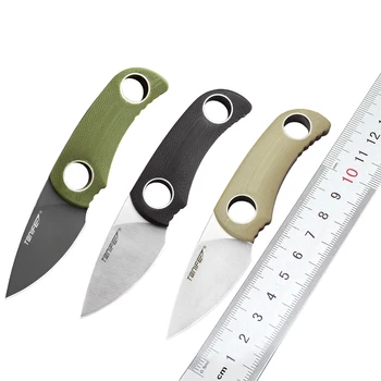 Нож TONIFE Runer EDC с фиксирано острие, Компактен Универсален нож за врата, Текстурирани ръкохватка G10, колан Kydex, Парашутизъм кабел за труд, 2021