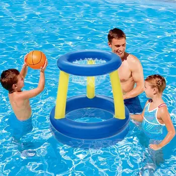 Обръч баскетбол басейна инсталиран надуваеми плаващи Обръчи с пръстени топчета за игра с вода деца, тийнейджъри, възрастни добра оферта
