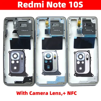 Оригинална Новост За Xiaomi Redmi Note 10S Средната Рамка Bezel Плоча Преден Корпус С Бутон за Регулиране на силата на Звука Резервни Части