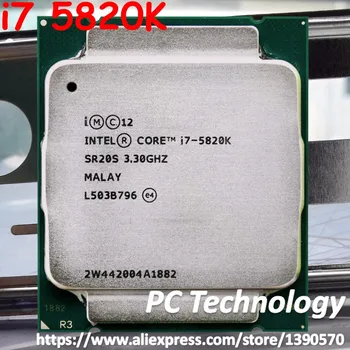 Оригиналния cpu Intel core i7 5820K SR20S 6 ядра на 3,30 Ghz 22 НМ 15 MB 140 W процесор LGA2011-3 i7-5820K Безплатна доставка