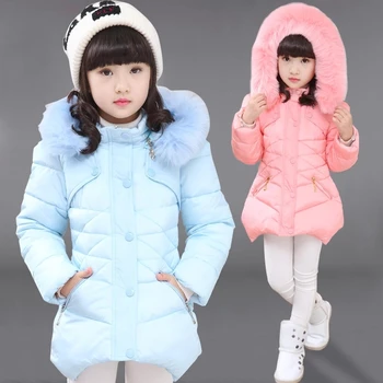 Памучен връхни дрехи за деца, сако, Нови детски зимни палта За момичета, Дрехи, Плътни топли якета за момичета, палто с дълги ръкави